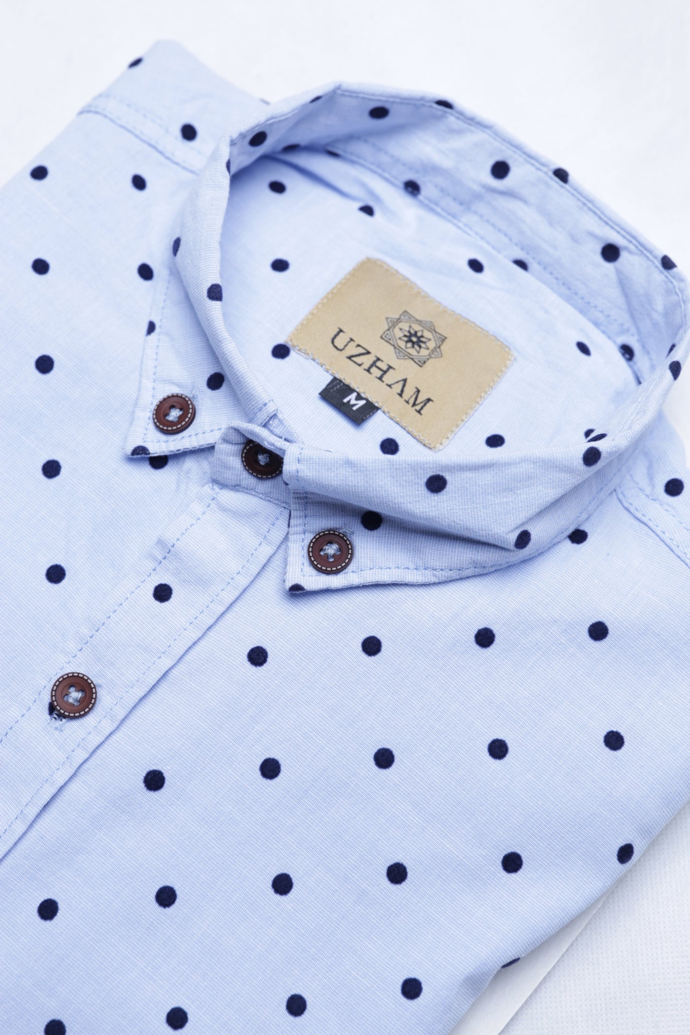 Blue Polka Dot White Casual Shirt – UZHAM