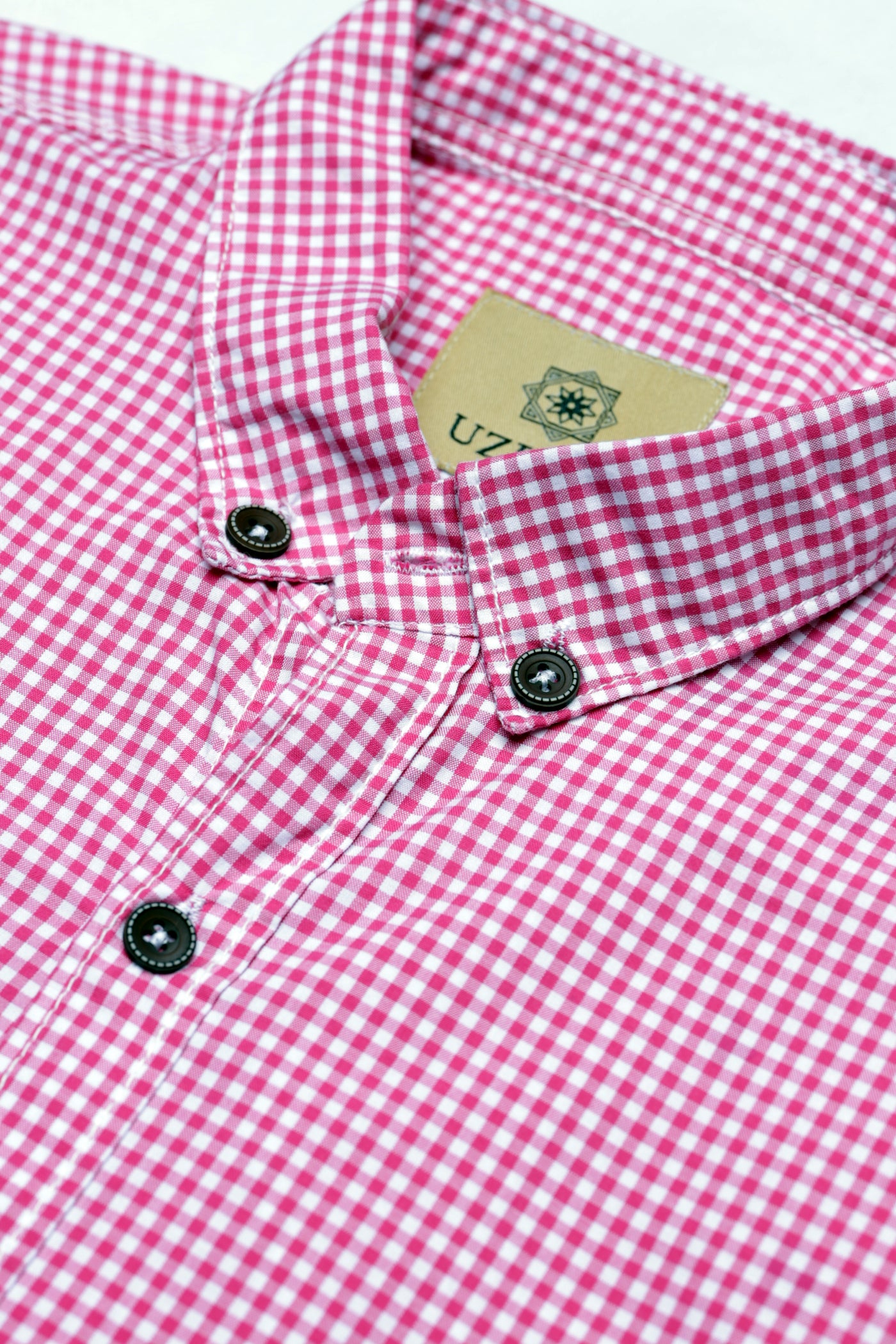 Pink Gingham Casual Shirt